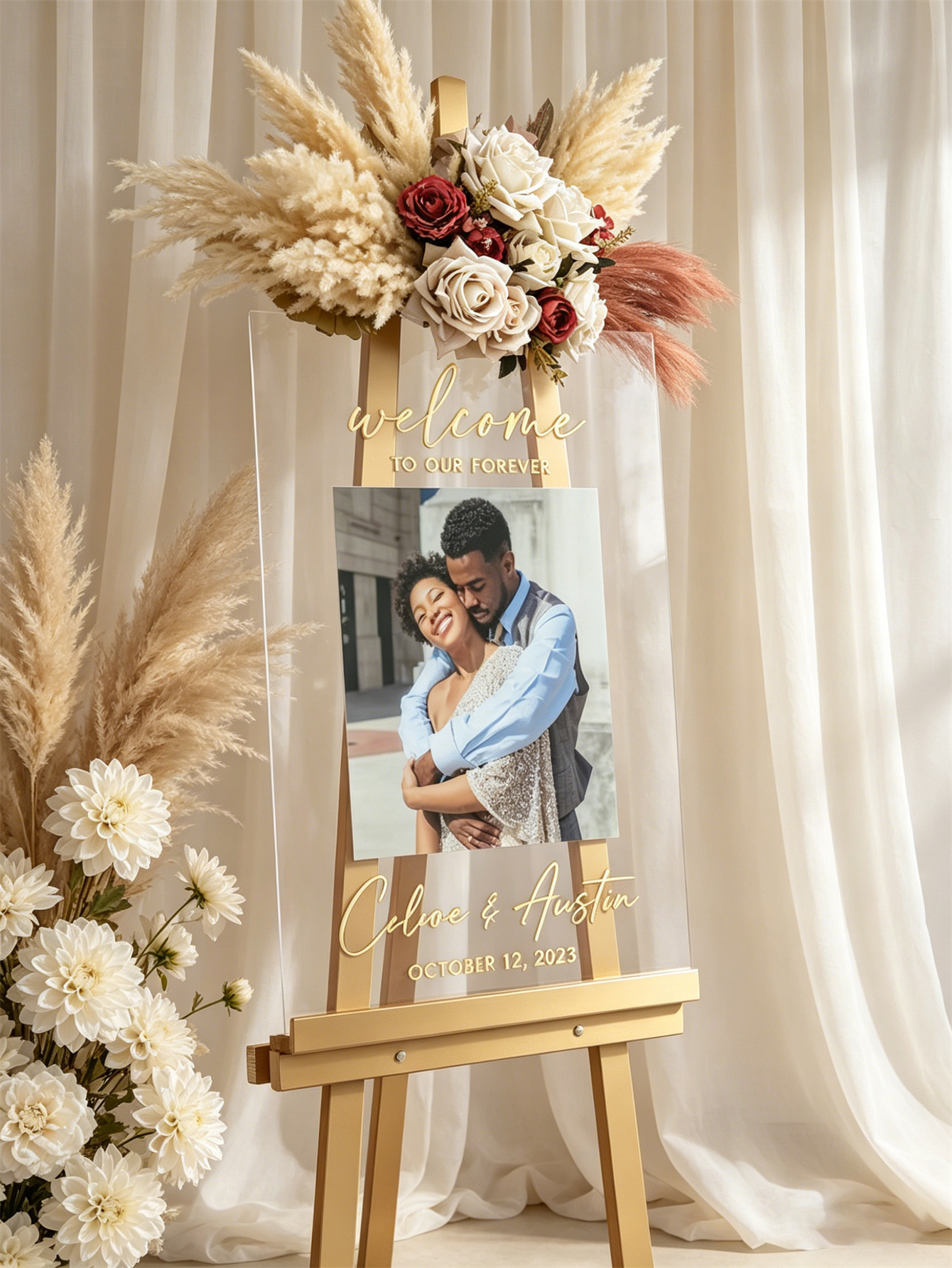 Modern Photo Acrylic Wedding Welcome Sign